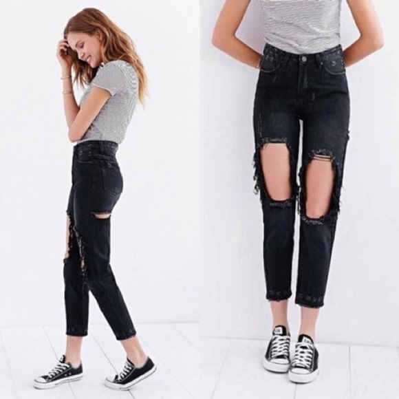 Unif x Urban Outfitters Twerk Jeans Black Sz 27 - Picture 1 of 7